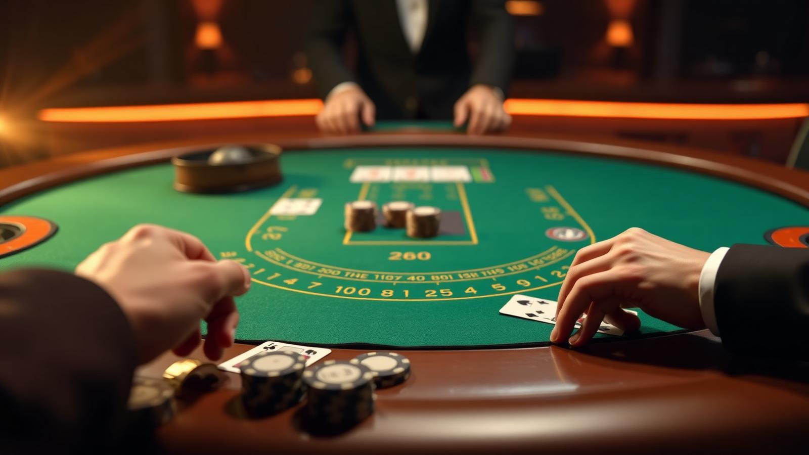 A live dealer blackjack table from the player seat